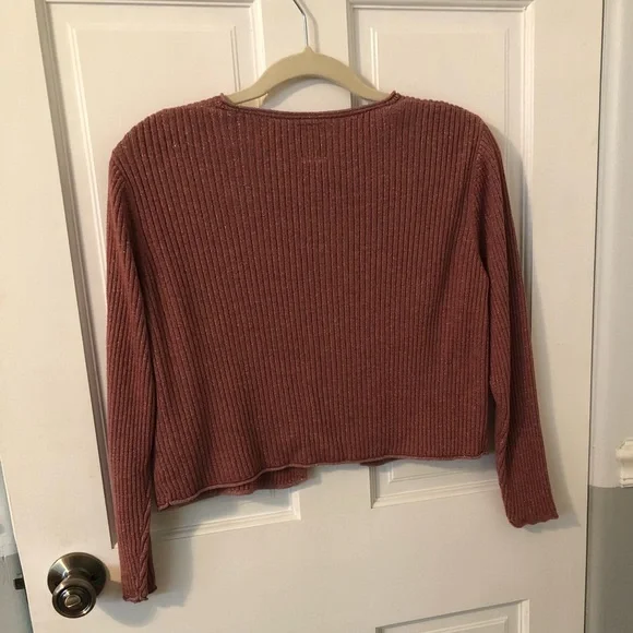 Zara knitwear winter collection sparkle hetallic knit crop cardigan size 11-12. - Picture 2 of 3